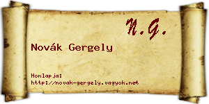 Novák Gergely névjegykártya